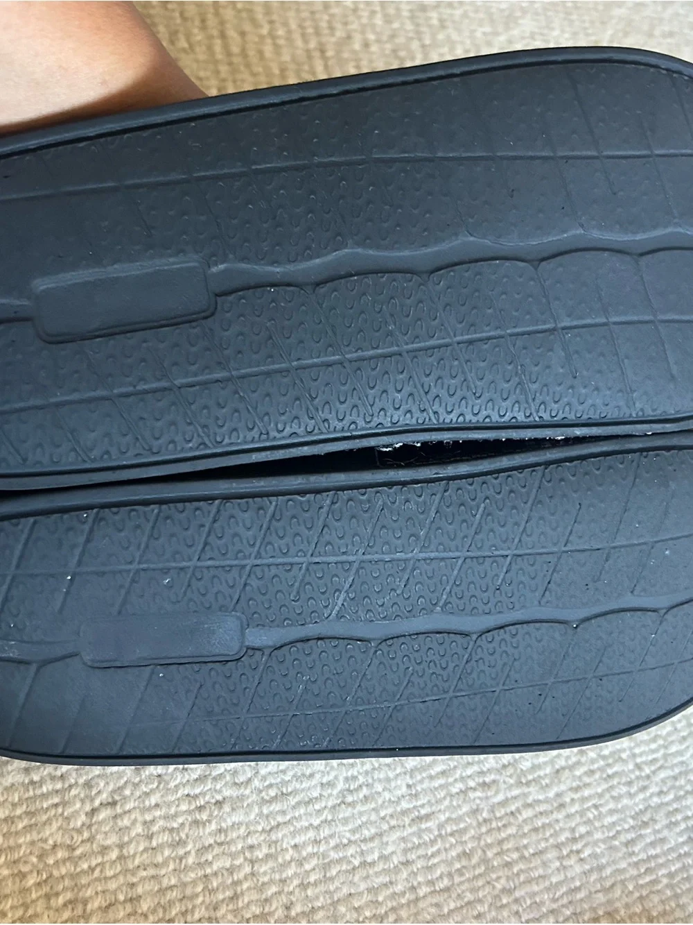 Nautica Black and White Logo Slide Sandals